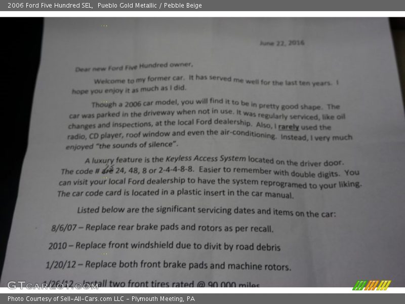 Pueblo Gold Metallic / Pebble Beige 2006 Ford Five Hundred SEL