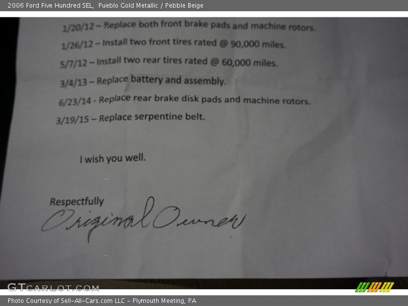 Pueblo Gold Metallic / Pebble Beige 2006 Ford Five Hundred SEL