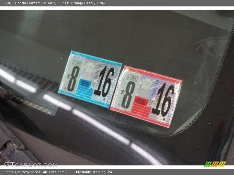 Sunset Orange Pearl / Gray 2003 Honda Element EX AWD