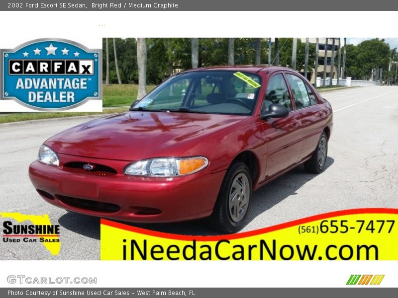 Bright Red / Medium Graphite 2002 Ford Escort SE Sedan