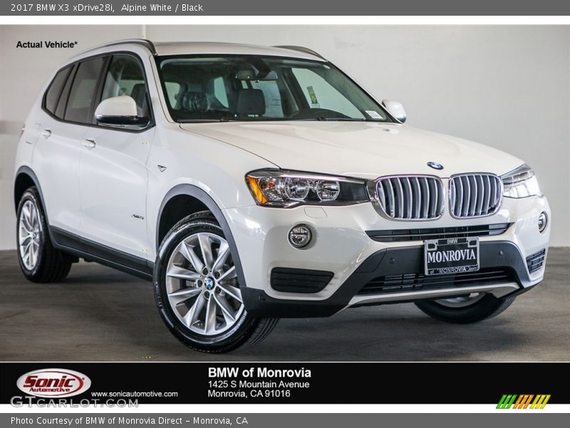 Alpine White / Black 2017 BMW X3 xDrive28i