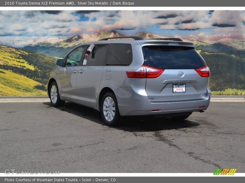 Silver Sky Metallic / Dark Bisque 2016 Toyota Sienna XLE Premium AWD