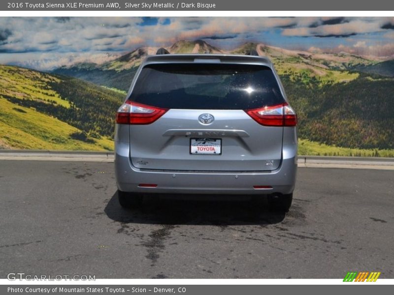 Silver Sky Metallic / Dark Bisque 2016 Toyota Sienna XLE Premium AWD