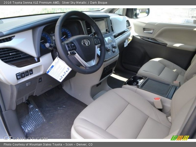 Silver Sky Metallic / Dark Bisque 2016 Toyota Sienna XLE Premium AWD