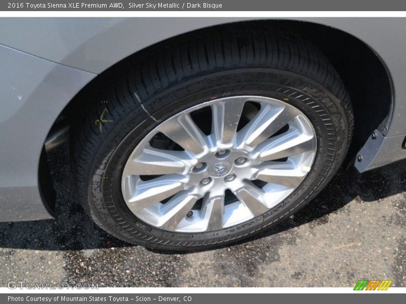 Silver Sky Metallic / Dark Bisque 2016 Toyota Sienna XLE Premium AWD