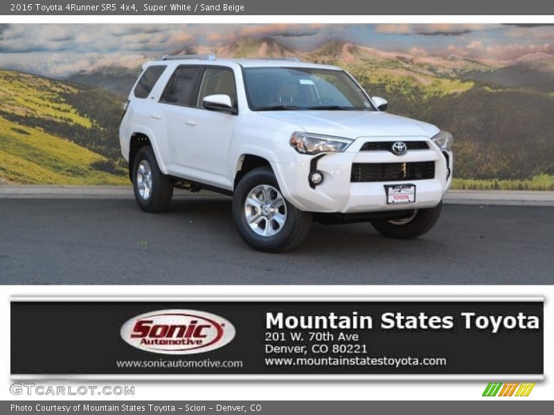 Super White / Sand Beige 2016 Toyota 4Runner SR5 4x4