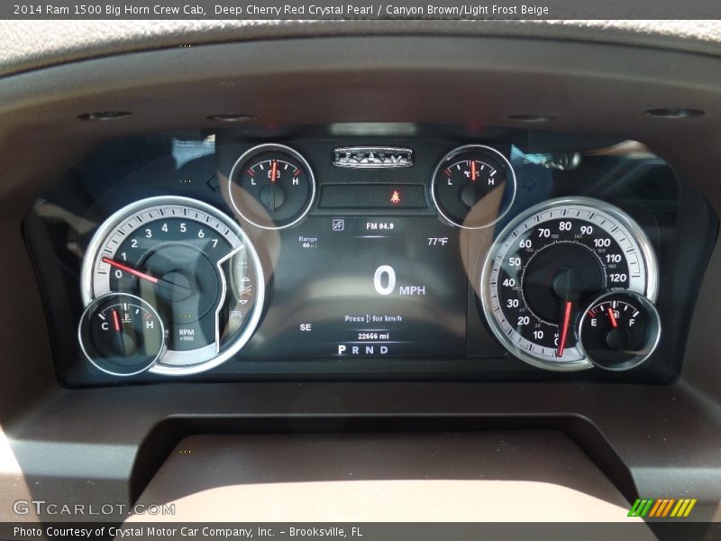Deep Cherry Red Crystal Pearl / Canyon Brown/Light Frost Beige 2014 Ram 1500 Big Horn Crew Cab