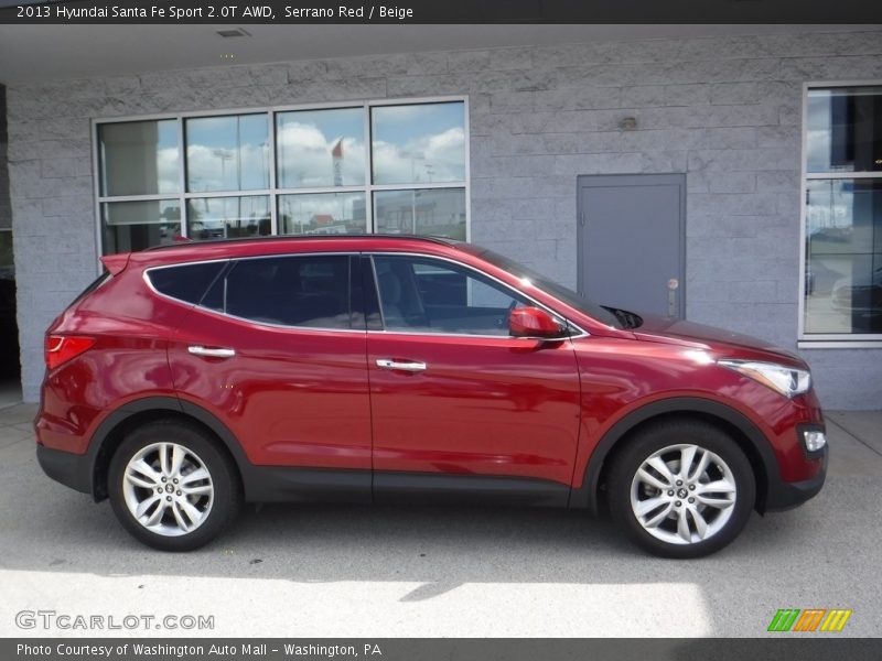 Serrano Red / Beige 2013 Hyundai Santa Fe Sport 2.0T AWD