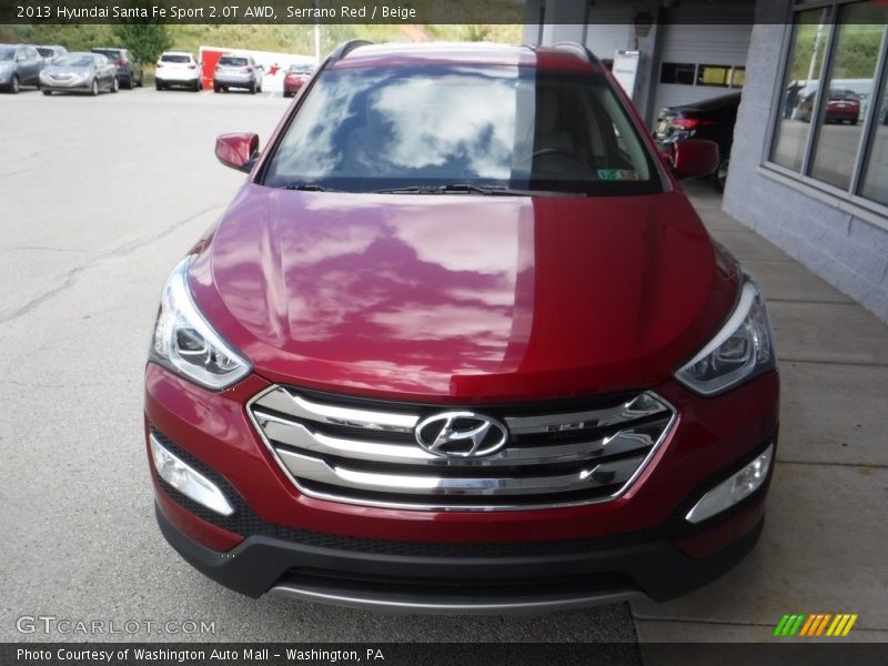 Serrano Red / Beige 2013 Hyundai Santa Fe Sport 2.0T AWD