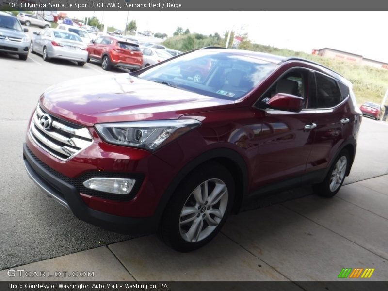 Serrano Red / Beige 2013 Hyundai Santa Fe Sport 2.0T AWD