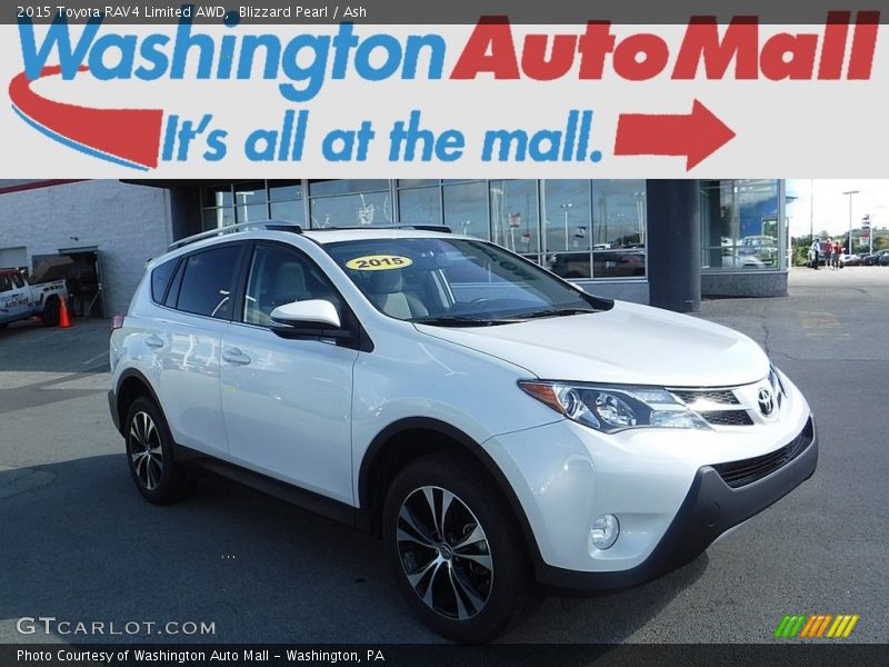 Blizzard Pearl / Ash 2015 Toyota RAV4 Limited AWD