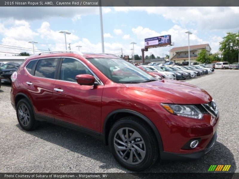Cayenne Red / Charcoal 2016 Nissan Rogue SL AWD