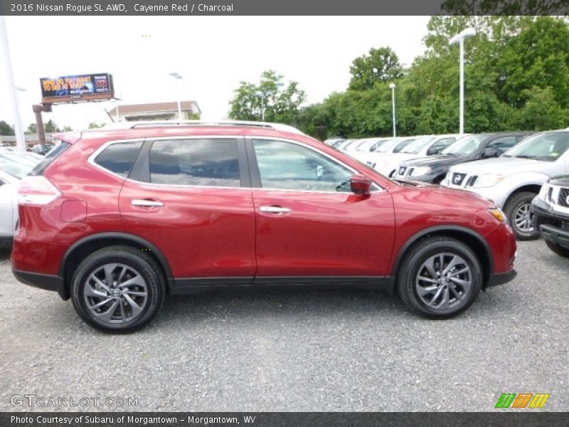 Cayenne Red / Charcoal 2016 Nissan Rogue SL AWD