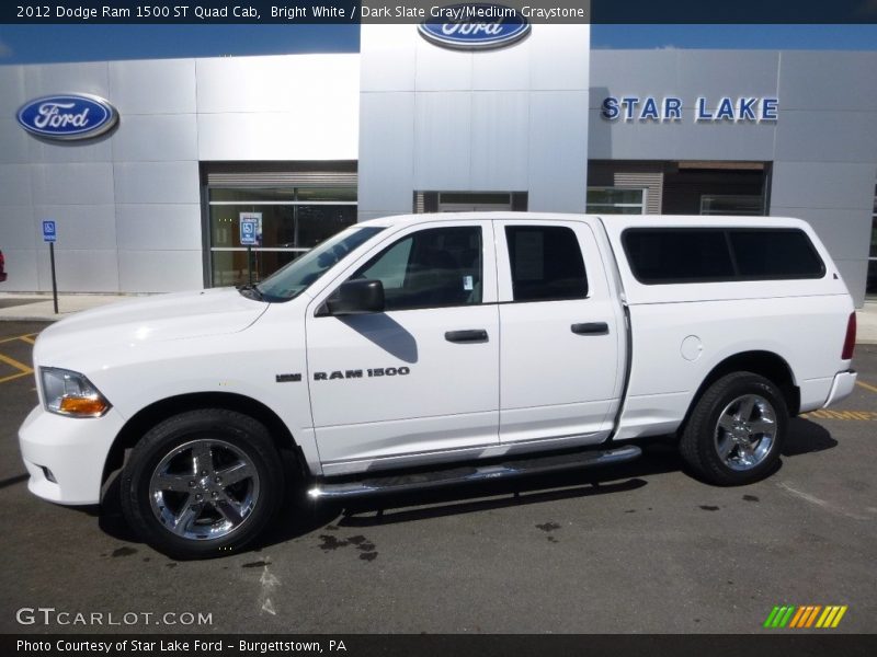 Bright White / Dark Slate Gray/Medium Graystone 2012 Dodge Ram 1500 ST Quad Cab