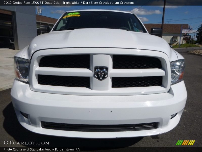 Bright White / Dark Slate Gray/Medium Graystone 2012 Dodge Ram 1500 ST Quad Cab