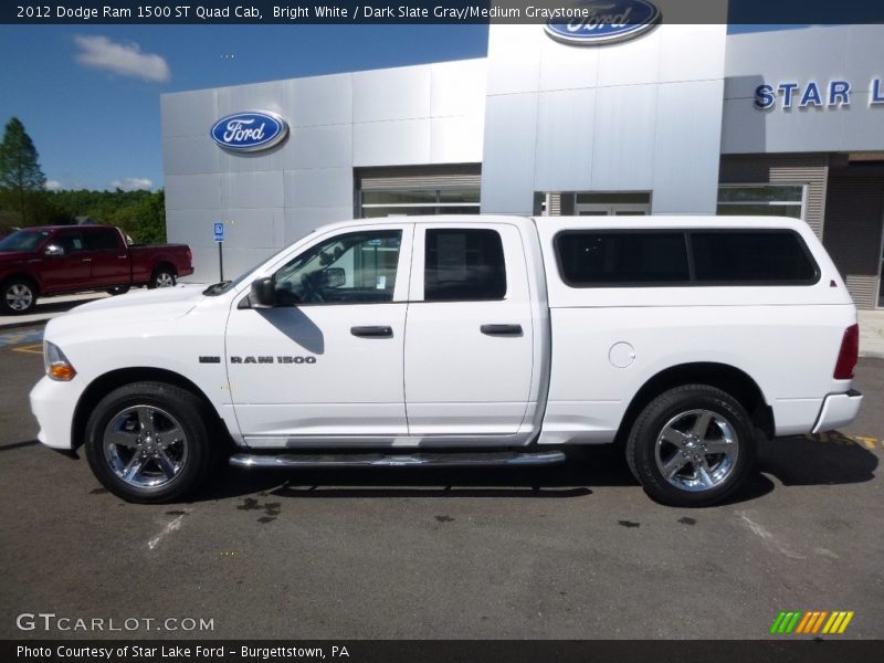Bright White / Dark Slate Gray/Medium Graystone 2012 Dodge Ram 1500 ST Quad Cab