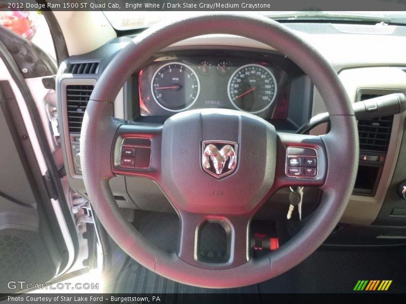 Bright White / Dark Slate Gray/Medium Graystone 2012 Dodge Ram 1500 ST Quad Cab