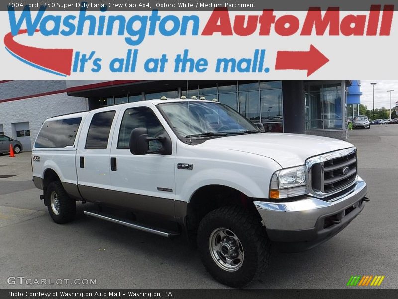 Oxford White / Medium Parchment 2004 Ford F250 Super Duty Lariat Crew Cab 4x4