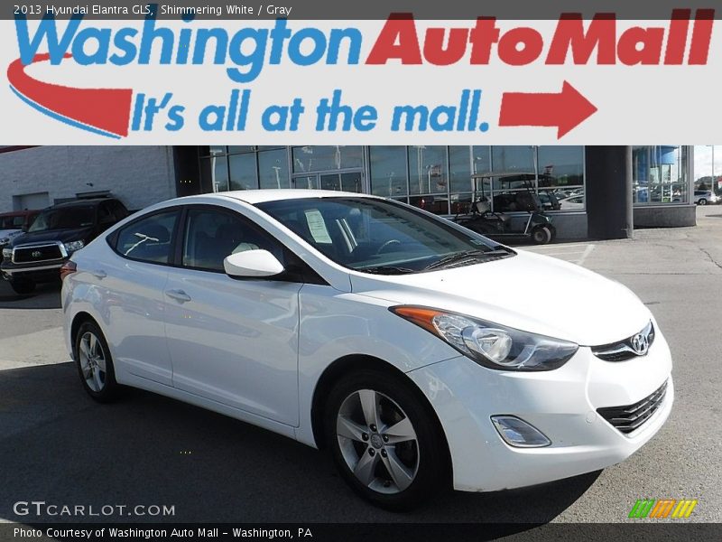 Shimmering White / Gray 2013 Hyundai Elantra GLS