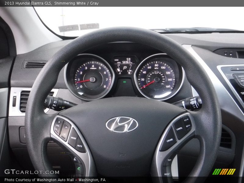 Shimmering White / Gray 2013 Hyundai Elantra GLS