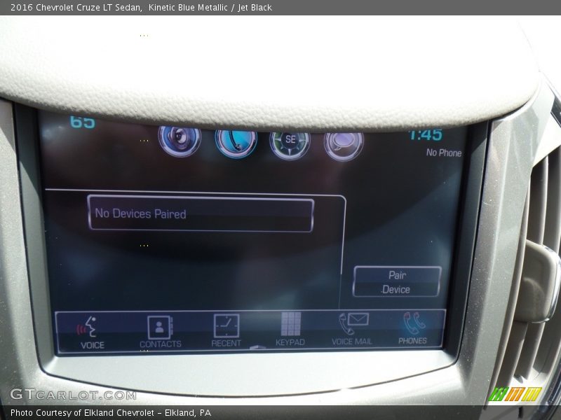 Kinetic Blue Metallic / Jet Black 2016 Chevrolet Cruze LT Sedan
