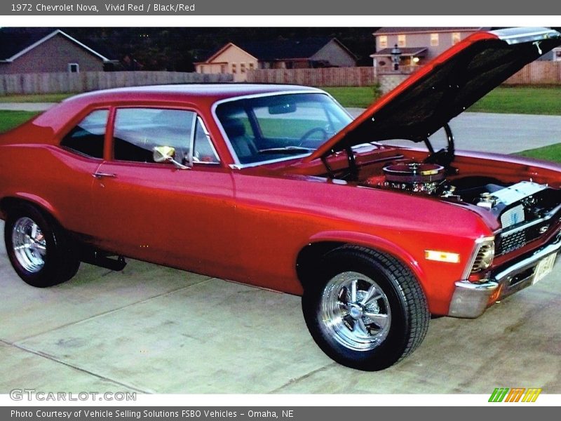 Vivid Red / Black/Red 1972 Chevrolet Nova
