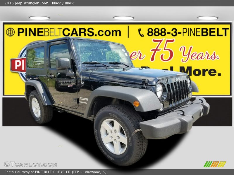 Black / Black 2016 Jeep Wrangler Sport