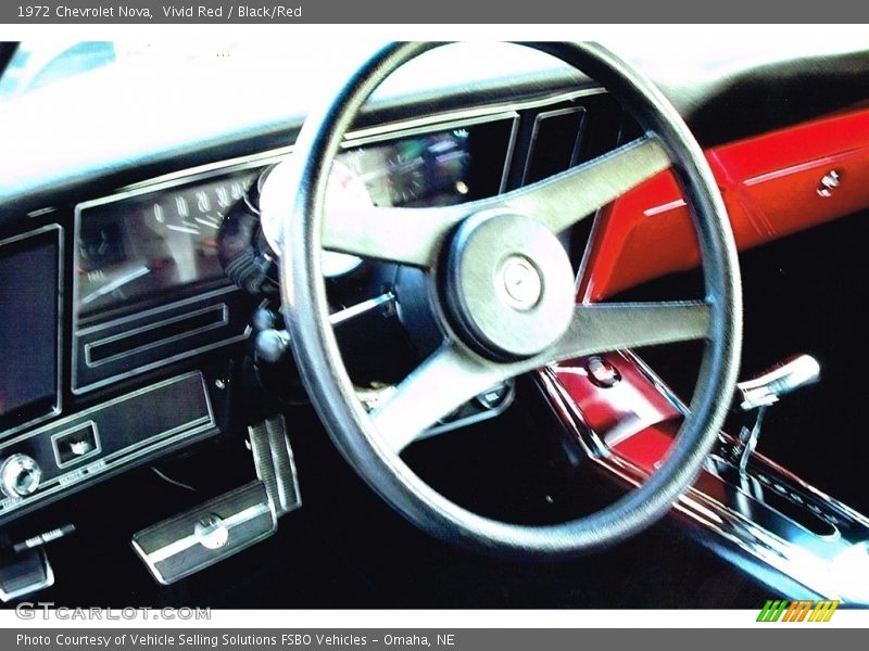 Vivid Red / Black/Red 1972 Chevrolet Nova