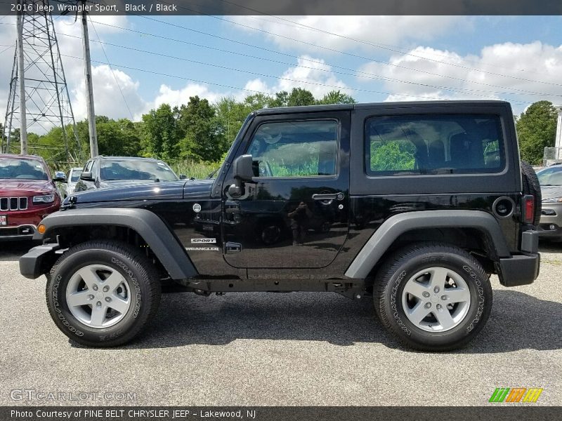 Black / Black 2016 Jeep Wrangler Sport