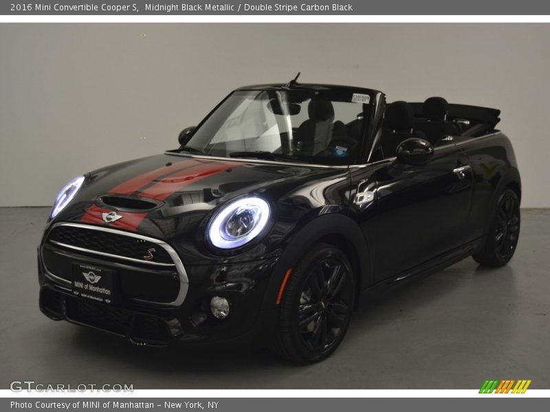 Midnight Black Metallic / Double Stripe Carbon Black 2016 Mini Convertible Cooper S