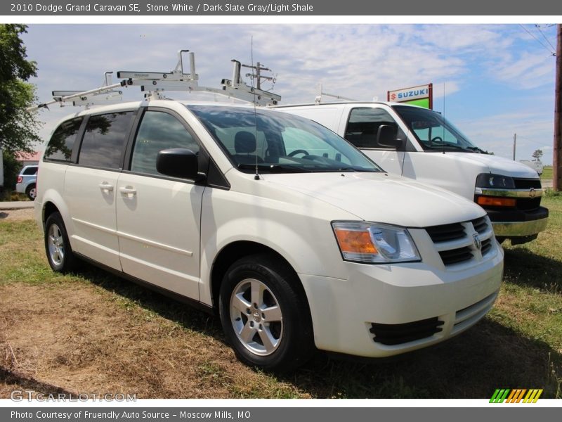 Stone White / Dark Slate Gray/Light Shale 2010 Dodge Grand Caravan SE