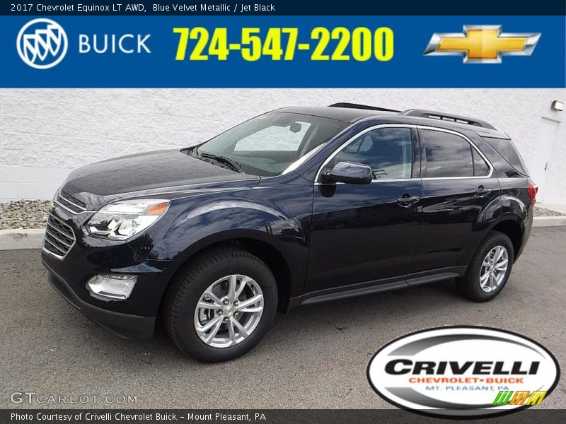 Blue Velvet Metallic / Jet Black 2017 Chevrolet Equinox LT AWD