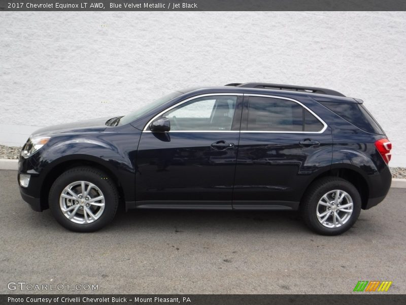 Blue Velvet Metallic / Jet Black 2017 Chevrolet Equinox LT AWD