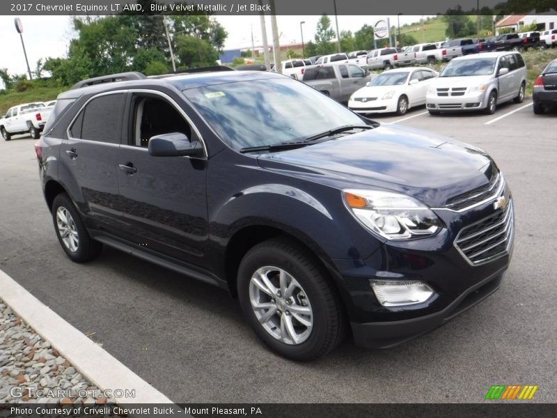 Blue Velvet Metallic / Jet Black 2017 Chevrolet Equinox LT AWD