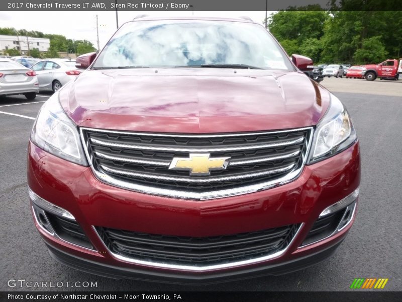 Siren Red Tintcoat / Ebony 2017 Chevrolet Traverse LT AWD