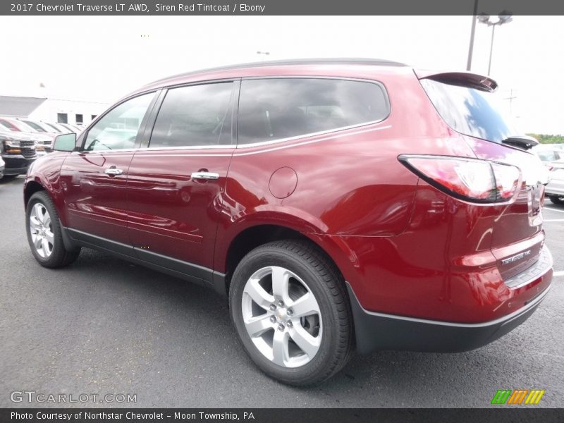 Siren Red Tintcoat / Ebony 2017 Chevrolet Traverse LT AWD