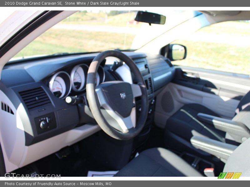 Stone White / Dark Slate Gray/Light Shale 2010 Dodge Grand Caravan SE