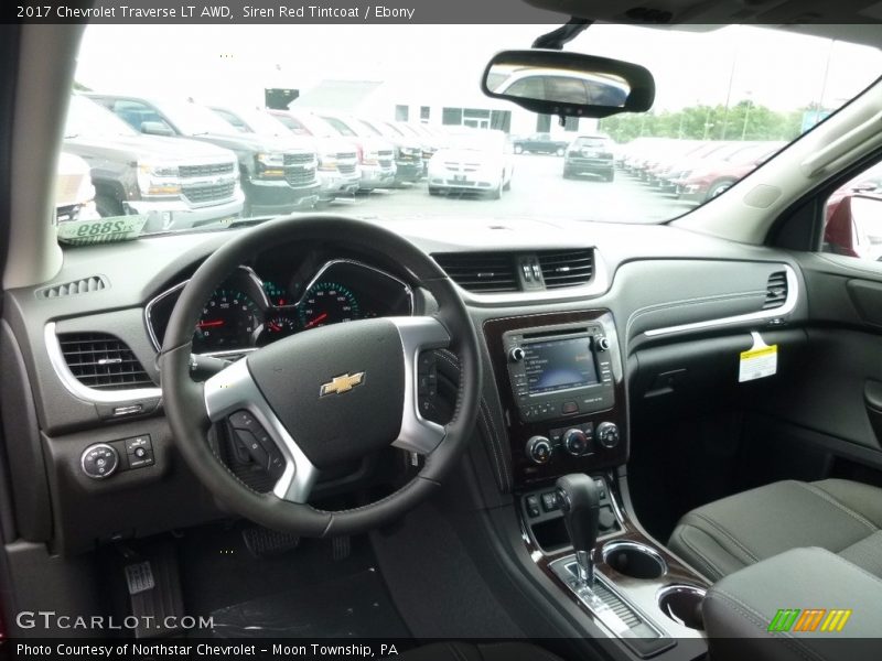 Siren Red Tintcoat / Ebony 2017 Chevrolet Traverse LT AWD