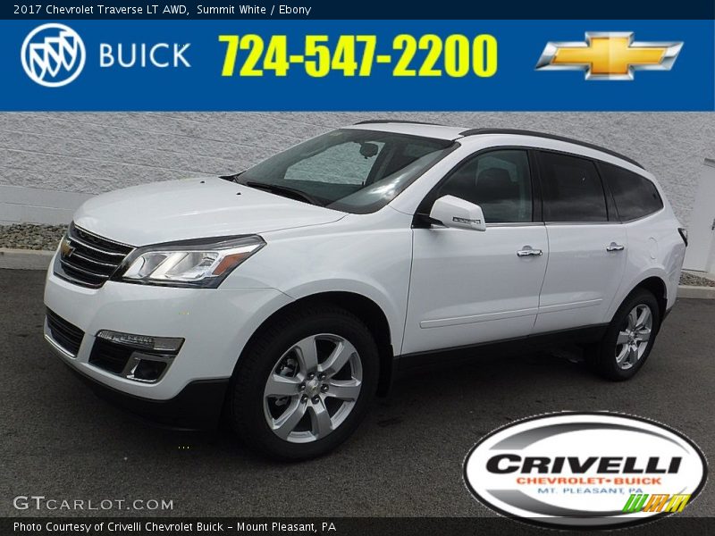 Summit White / Ebony 2017 Chevrolet Traverse LT AWD