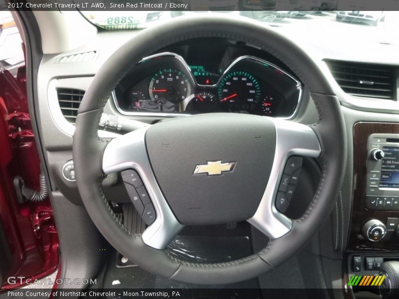 Siren Red Tintcoat / Ebony 2017 Chevrolet Traverse LT AWD
