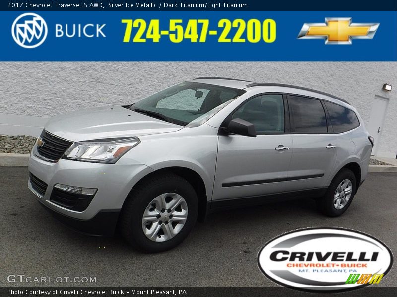 Silver Ice Metallic / Dark Titanium/Light Titanium 2017 Chevrolet Traverse LS AWD