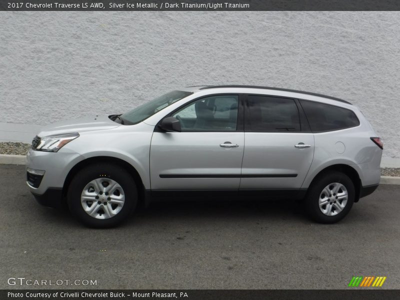 Silver Ice Metallic / Dark Titanium/Light Titanium 2017 Chevrolet Traverse LS AWD