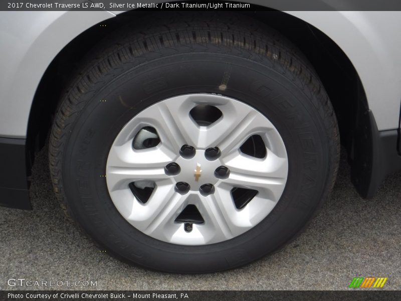 Silver Ice Metallic / Dark Titanium/Light Titanium 2017 Chevrolet Traverse LS AWD