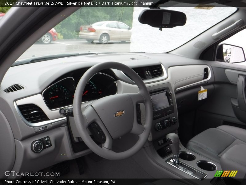Silver Ice Metallic / Dark Titanium/Light Titanium 2017 Chevrolet Traverse LS AWD