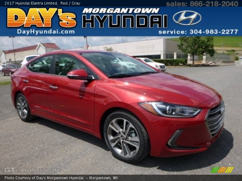 Red / Gray 2017 Hyundai Elantra Limited