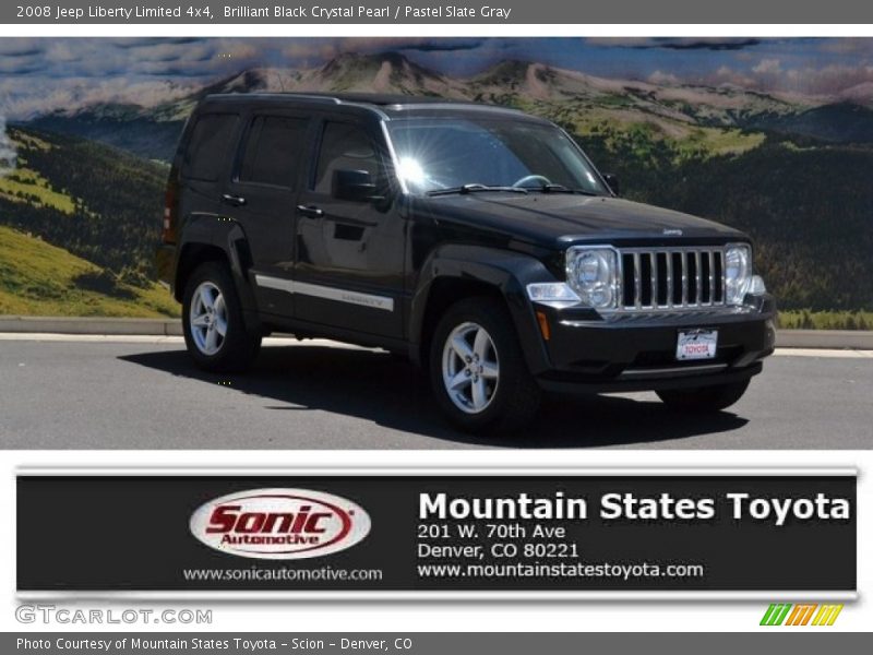 Brilliant Black Crystal Pearl / Pastel Slate Gray 2008 Jeep Liberty Limited 4x4