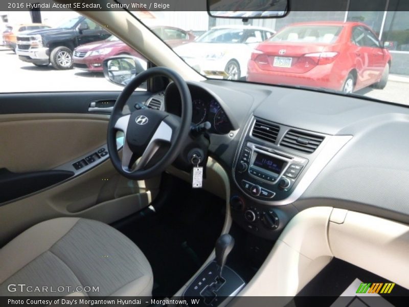 Century White / Beige 2016 Hyundai Accent SE Sedan