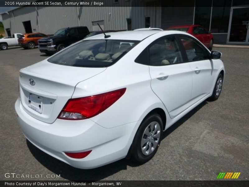 Century White / Beige 2016 Hyundai Accent SE Sedan