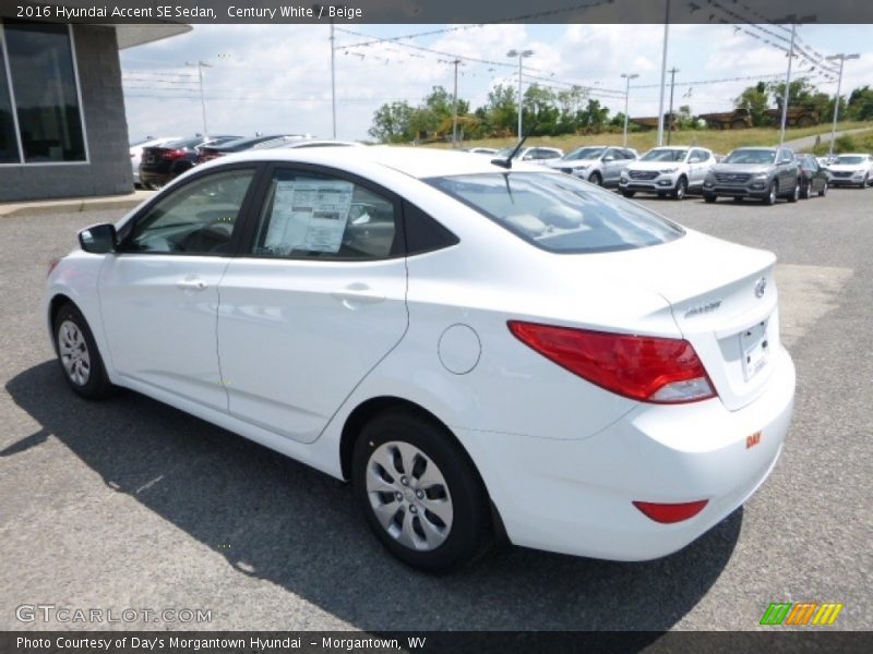 Century White / Beige 2016 Hyundai Accent SE Sedan