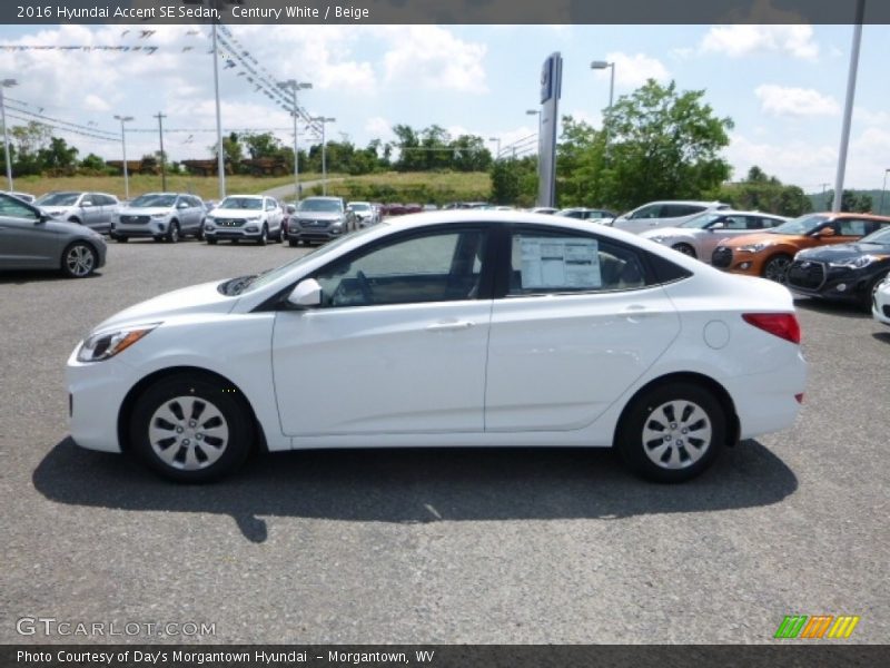 Century White / Beige 2016 Hyundai Accent SE Sedan